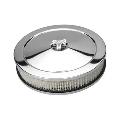 Two (2) Trans-Dapt Chrome Air Cleaner 10" Dia Round White Paper Element 2282 Foto 1 de 4