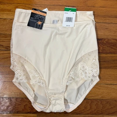 Bali Women's Lace Tummy Solutions Brief Panties Set Underwear L Large Beige NWT - Image 1 of 4