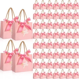 60 Pcs Small Thank You Gift Bags Mini Party Favor Candy Bags with Handles and... - Picture 1 of 7