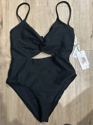 L*SPACE Women's Repreve Kyslee One Piece Swimsuit Medium Black Eco Chic NWT - Image 1 of 3