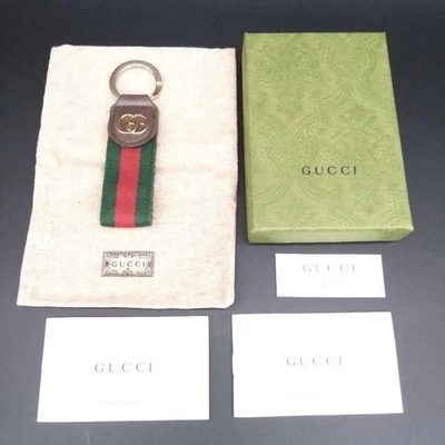 GUCCI Keychain GG Logo Sherry Line Ophidia Multicolor Men's Fashion Accessory - Image 1 of 4