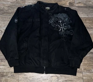 Giacca uomo Y2K Street Wear blu grezzo nero taglia 3XL - Foto 1 di 11