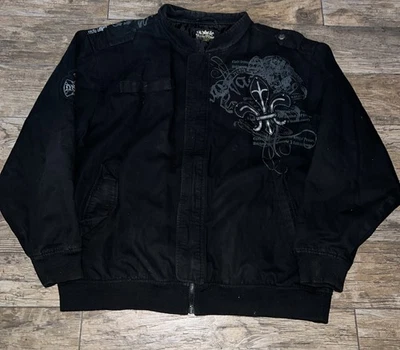 Chaqueta Y2K Hombre Street Wear Azul Crudo Negra Talla 3XL Foto 1 de 4