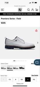 Foot Joy Golf Shoes Premiere Field 9 Wide - Picture 1 of 2