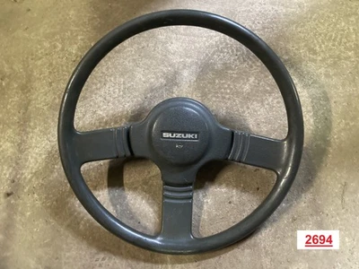 SUZUKI SJ 410 SJ413 SAMURAI LENKRAD 3 SPEICHEN GRAU GEBRAUCHT MIT HUPENKNOPF !! - Bild 1 von 4