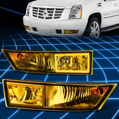 For 07-14 Cadillac Escalade ESV EXT Yellow Lens Driving Fog Lights Replacement - Image 1 of 4