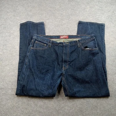 Pantalones informales Arizona Jeans para hombre 40x32 azul denim pierna recta calce clásico Foto 1 de 4