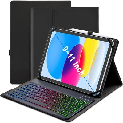 Universal Tablet Keyboard Case for 9.7",10.1",10.2",10.5",10.9",11" iPad Sams... - Image 1 of 4