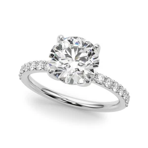 Round Solitaire Lab Grown Diamond Engagement Ring In Platinum 2.50Ct DE/VS - Picture 1 of 26