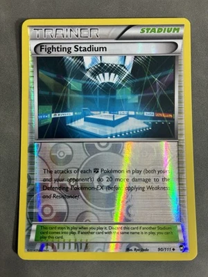 Fighting Stadium 90/111 Furious Fists Reverse Holo Uncommon Pokemon 2014 LP+  - Image 1 of 2