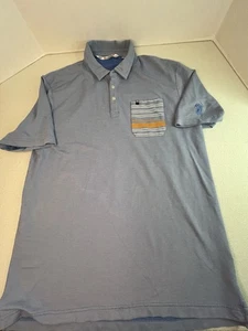 Travis Mathew Med Blue Golf 3 Button Polo Mens L 3 Button Pocket - Picture 1 of 11