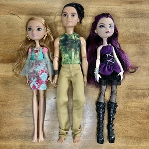 Ever After High Ashlynn Ella & Hunter Huntsman Doll Set & Raven Queen Lot Of 3 - Picture 1 of 5