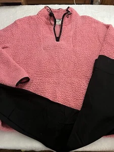 Victoria’s Secret PINK Fluffy Fleece SweatShirt & Leggings Set Size Medium EUC - Picture 1 of 7