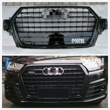 Apto para AUDI Q7 S-Línea 10-15 Parrillas De Luz Antiniebla Parachoques Delantero Rejilla De Malla De Nido De Abeja