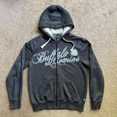 Buffalo David Bitton Sweatshirt Mens Medium Full Zip Grey Hoodie Fleece Pockets - Image 1 of 4
