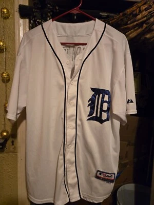 Mens MLB Detroit Tigers TORII HUNTER Cool Base Jersey Home White size 52 - Image 1 of 3