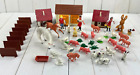 VTG Lot Dollhouse Miniatures Animal Farm People Bunny Pig Horse Cow Duck Barn