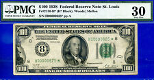 1928 $100 Federal Reserve Note PMG 30 Near Top Pop Low Serial Number