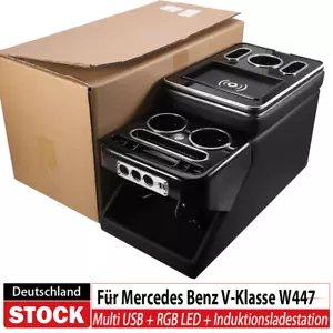 Staufach Mittelkonsole für Mercedes V-Klasse Vito W447 LED Beleuchtung + USB - Bild 1 von 19