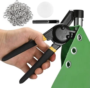 Grommet Tool Kit 3/8 inch Handheld Eyelet Kit Tarp Manual Grommet Press Machine - Picture 1 of 9