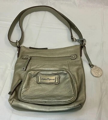 SOPHIA  CAPERELLI Genuine Leather Metallic Silver Shoulder/Crossbody Bag/Purse Foto 1 de 4