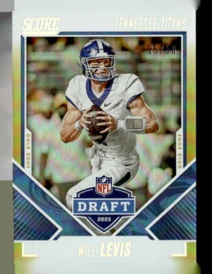 (3695) 2023 Score Will Levis NFL Draft Gold Zone #/50 RC Rookie Titans - Image 1 of 2