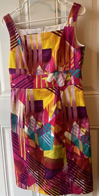 Vestido Jones New York talla 8 sin mangas multicolor cambio cremallera espalda totalmente forrado  Foto 1 de 4