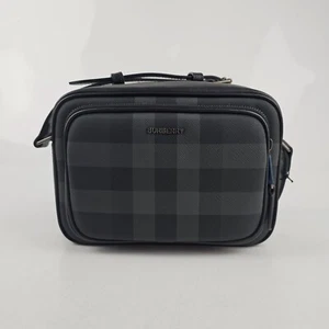 Borsa messenger uomo BURBERRY Paddy antracite a scacchi nuova - Foto 1 di 10