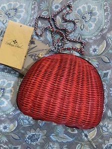 NWT Patricia Nash Melfi Wicker Crossbody Bag in Papaya - Picture 1 of 16