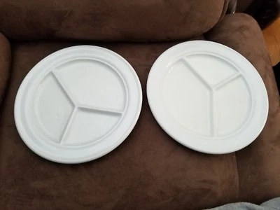 TWO USED Nordic Ware Divided  Dinner Plate Microwave & Oven Safe  9 1/2" Round - Image 1 of 3