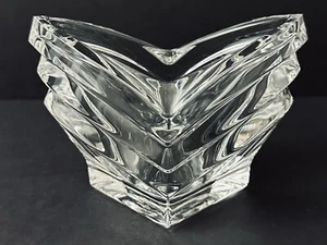 Mikasa Art Deco Clear Lead Crystal Votive Candle Holder Germany 5"x3"x3.5" - Picture 1 of 7