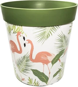 Pflanzkübel grüner Flamingo, Outdoor/Indoor Kunststoff 25 cm x 25 cm (14 Designs - Bild 1 von 8