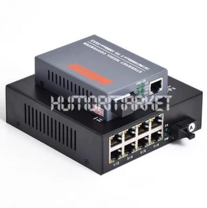 Gigabit Fiber Optic Media Converter 1 CH*SC 8 CH*RJ45 Converter Transceiver - Picture 1 of 1