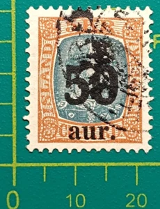 Iceland stamp 1925, Sc A9 50a on 5k org brn & sl blue, used - Picture 1 of 5