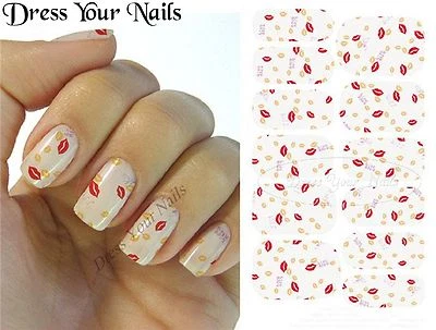 Wasser Aufkleber - Lippen + Kuss Nagelfolie Transfer Full Cover - WD05 - Bild 1 von 2