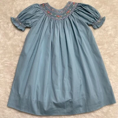 Petit Ami Girl's Baby Blue Smocked Short Sleeve Dress Size 18 Months - Image 1 of 4