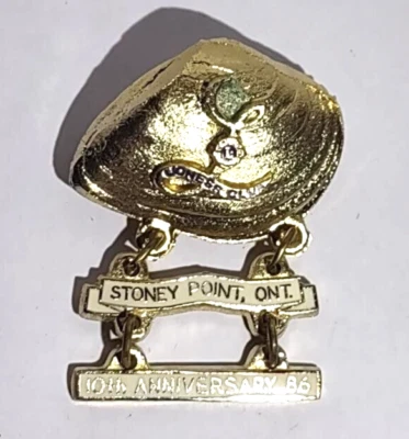 Заколка на лацкан Lions Club International Lioness 3-D раковина Stony Point Ont. 1,5 дюйма x 1 дюйм - Изображение 1 из 2