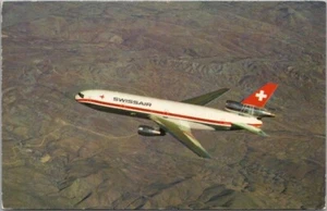 Vintage SWISSAIR Advertising Postcard "McDonnell-Douglas DC-10-30" Unused - Bild 1 von 2