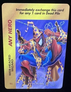 Fleer Marvel Overpower 1995 - Tarjeta promocional Web-Headed Wizard (BQ) - casi nueva/muy buena (¡limpia!) - Imagen 1 de 2