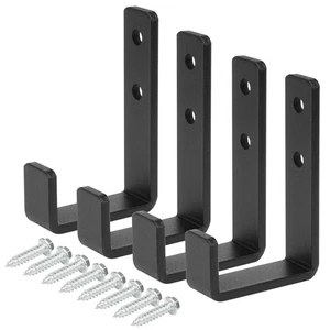 4 Pcs 4-3/8" Heavy Duty Steel Black J Hooks Wall Mount Utility Hook for Hangi... - Picture 1 of 1
