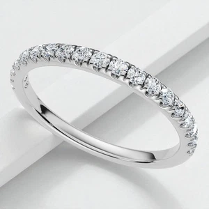0.25Ct Pave Diamond Wedding Ring 14k Gold or Platinum Anniversary Band Lab Grown - Picture 1 of 3