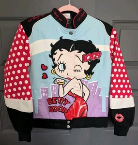 Vintage 90s Y2K Betty Boop Lot 29 Racing Button Up Jacket Size Women’s Medium - Picture 1 of 16