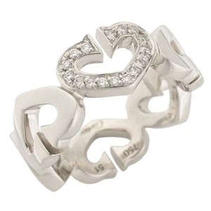 Cartier Diamond C Heart Ring B4041500 K18WG #6US - Picture 1 of 6