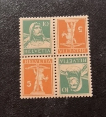 Switzerland Block Of Four Mint Hinged Stamps Two Tete Beche Pairs - Image 1 of 2