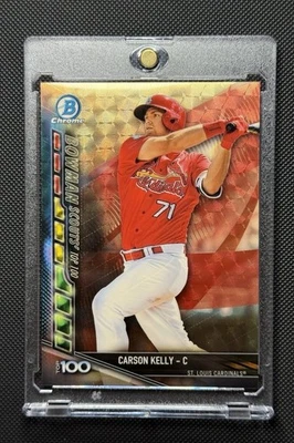 Carson Kelly 2017 Bowman Chrome Top 100 Superfractor 1/1 Cubs Cardinals Rookie - Image 1 of 3