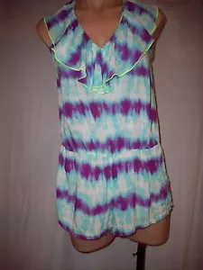 PANTALONCINI ROMPER SEXY CRAVATTA TIE TIE SEXY NUOVI CON ETICHETTE BLU VIOLA - Foto 1 di 4