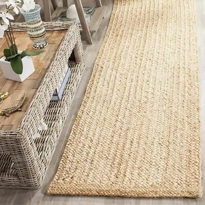 Runner Jute Rug Natural Handmade 100%Natural Jute Area Carpet Reversible Rug - Picture 1 of 11