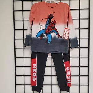 Marvel Spider-Man Kids 2-piece Outfit/Set L/S T-Shirt & Sweatpants (Sizes 4-7) - Picture 1 of 5