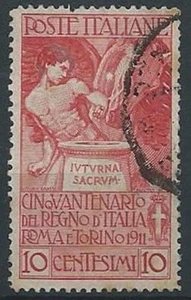 1911 REGNO USATO UNITA D'ITALIA 10 CENT - ED551 - Imagen 1 de 1