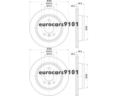 BMW 430i Hella-PAGID Rear Disc Brake Rotors (2) 355123152 34216864900 - Image 1 of 2